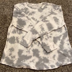 Ribbed long sleeve tie dye shirt